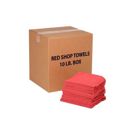 Monarch Brands 100% Cotton Red Shop Towels 10 Lb.Box N090-R2R-10